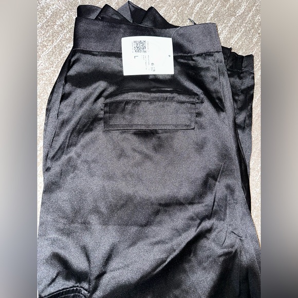 NWT: Satin Black Ruched Pants - Picture 4 of 10